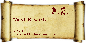 Márki Rikarda névjegykártya